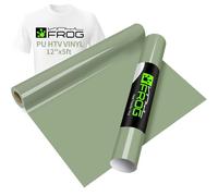 VINYL FROG Rouleau de vinyle de transfert thermique pour t-shirts, presse à chaud pour loisirs créatifs, loisirs créatifs, vert kaki, 30,5 x 1,5 m