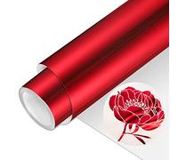 VINYL FROG Rouleau de vinyle de transfert thermique rouge 30,5 x 153 cm - Vinyle chromé à repasser - Facile à couper et à désherber - Pour t-shirts