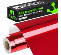 VINYL FROG Rouleau de vinyle de transfert thermique rouge 30,5 x 153 cm - Vinyle chromé à repasser - Facile à couper et à désherber - Pour t-shirts