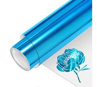 VINYL FROG Rouleau de vinyle métallique pour transfert thermique 30,5 x 1,5 m - Bleu - Vinyle chromé - Facile à couper et à désherber - Pour t-shirts