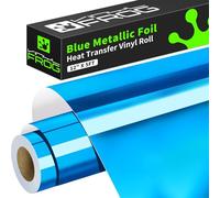 VINYL FROG Rouleau de vinyle métallique pour transfert thermique 30,5 x 1,5 m - Bleu - Vinyle chromé - Facile à couper et à désherber - Pour t-shirts
