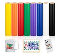 VINYL FROG Rouleau de Vinyle Permanent Mat Adhésif Lot de 12'' x 5ft/rouleau Lot de vinyle Adhésif Permanent 8 Couleurs Pour Autocollants Décoratifs, Décoration de Fête