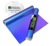 VINYL FROG Vinyle à transfert thermique progressif violet à bleu caméléon avec fer à repasser et presse à chaud pour t-shirt et vêtement - 30,5 cm x 1,5 m