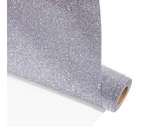VINYL FROG Vinyle thermocollant à paillettes pour t-shirt ou autres tissus Argenté 25,4 cm x 1,5 m