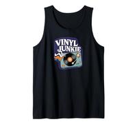 Vinyl Junkie Retro Turntable Record Collector Music Lover Débardeur