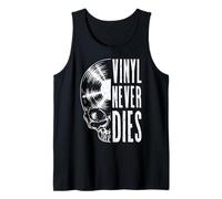 Vinyl Never Dies Vintage Record Collector Gothic Skull LP Débardeur