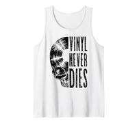 Vinyl Never Dies Vintage Record Collector Gothic Skull LP Débardeur