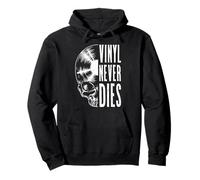 Vinyl Never Dies Vintage Record Collector Gothic Skull LP Sweat à Capuche