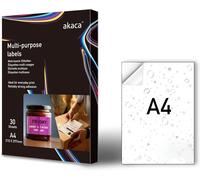 Vinyl Paper Sticker A4 Printer, 30 Sheets, Matte White, Waterproof Label, Tear Resistant, Printable Adhesive, For Laser & Inkjet Printers, 210 X 297 Mm