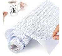 Vinyl Papier Transfert pour Cricut Vinyle Adhesif Textile De 30 x 1000 cm | Thermocollant Cricut Accessoires Avec Grille D'alignement Bleue Pour, Ldéal Pour Tasses, Fenêtres et Autocollants