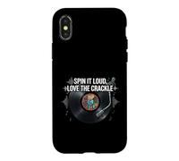 Vinyl Record Collector Spin It Loud Love The Crackle Coque pour iPhone X/XS