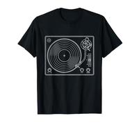 Vinyl Record Player Retro Sketch Music DJ T-Shirt
