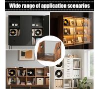 Vinyl Record Storage Box, Album Organizer Rack, Desk Record Holder Case with Design, Music Collection Organizer for Easy Access Compact Storage Rack for Lp Albums Records Organizers for Dorm Apartment