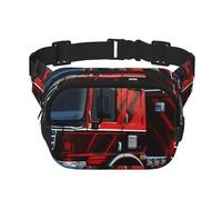 Vinyl RecordswaistSac banane réglable pour homme et femme pour voyage, sport et quotidien, Camion de pompier et de sauvetage rouge, Taille unique