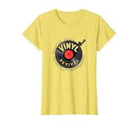 Vinyl Revival Retro Record Amateur de Musique T-Shirt, Femme, Citron, XXL