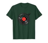 Vinyl Revival Retro Record Amateur de Musique T-Shirt, Homme, Vert Forêt, L
