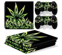 Vinyl Skin Sticker pour Playstation 4 Pro, Weeds PS4 Pro Console et Manettes Skins Vinyl Decal Cover