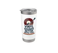 Vinyl Sounds Better With You | Disque vinyle vintage amusant Gobelet isotherme en acier inoxydable double paroi