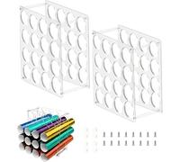 Vinyl Storage Rack - Acrylic 16 Holes Vinyl Roll Holder Craft Paper Storage Organizer, Craft Roll Holder,2PCs Clear Acrylic Stand | 16-Hole Paper Display Rack For Organization Desktop Art Studio Home