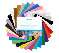 LOKLiK Vinyle adhésif permanent – Set de conception, 29 couleurs, film de transfert quadrillé