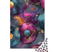Vinyle Coloré Art Musical Puzzle 1000 Pièces Papier Puzzle pour Adultes Jeu de Puzzle 1000 Pièces Détente Cadeau 70x50cm/1000pcs