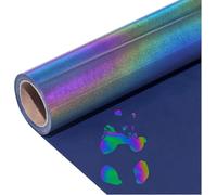 Vinyle de transfert thermique réfléchissant HTV, 30,5 x 15,2 cm, réfléchissant, arc-en-ciel, pour t-shirts, caméléon holographique, HTV, pour Cricut et Silhouette Cameo (reflets colorés)