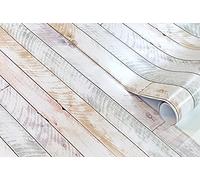 Vinyle Decoratif en Bois 130x40 cm pour Cuisine Mur et Meubles Papier Adhésif Imperméable rustique (Bois Decapé Couleurs)