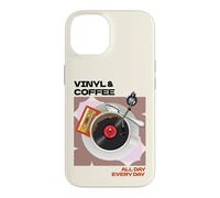 Vinyle et Café Toute la Journée Tous Les Jours Musik Cafè Coque pour iPhone 14
