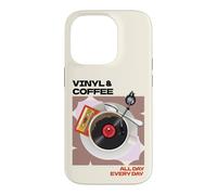 Vinyle et Café Toute la Journée Tous Les Jours Musik Cafè Coque pour iPhone 14 Pro