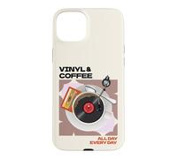 Vinyle et Café Toute la Journée Tous Les Jours Musik Cafè Coque pour iPhone 15 Plus