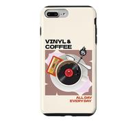 Vinyle et Café Toute la Journée Tous Les Jours Musik Cafè Coque pour iPhone 7 Plus/8 Plus