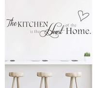 Vinyle Mur Citations Autocollants The Kitchen is the Heart of the Home Dicton Décalcomanie Décalcomanie Lettre Enthousiasme Vinyle Décor Art Mural pour Salon Chambre à coucher