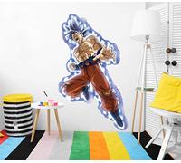 Vinyle mural taille réelle Dragon Ball Super Goku Ultra instinct Produit officiel Plusieurs mesures Vinyle pour murs Produit original Vinyle adhésif Mural Décoration intérieure DBS 66x110cm