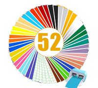 Vinyle Permanent, Smart Vinyl Permanent pour Cricut Joy 46 Pièces Smart Vinyle Adhesif avec 6 Film de Transfert, 30.5 X 14 cm Vinyl Permanent Pour Bricolage, Tasses, Panneaux, Décoration