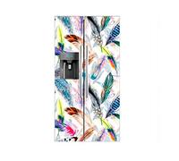 Vinyle réfrigérateur américain imprimé Plumes différentes dimensions | Autocollants de réfrigérateur économiques et élégants | Vinyle réfrigérateur 91x176cm