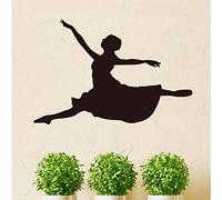 Vinyle Saut Ballet Danseur Motif Silhouette Amovible Wall Sticker Art Decal Mural Papier Peint Diy Pour Pépinière Dance Room Decal88 * 58 Cm