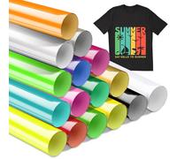 Vinyle thermocollant intelligent pour Cricut Explore 3/Maker 3 - Lot de 16 films vinyle de transfert thermique intelligent HTV sans tapis de découpe - Film vinyle de transfert thermique pour traceur