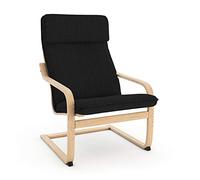 Vinylla Housse de rechange pour fauteuil Ikea Poang (coussin 1, polyester, noir)