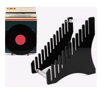 Vinyls Record Storage, 12 Single Albums Acrylic Vinyls Record Organizers, Record Storage Holder Rack, File Folder Organizers, Easy Assembly Record Stand for Magazine Book Files (Black)