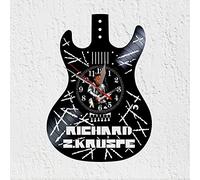 Vinywoody Horloge à Disque en Vinyle en Forme de Guitare électrique Richard Z. Kruspe Instrument de Musique Rock Heavy Metal Décoration de Disque en Vinyle