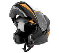VINZ Busan Casque modulable avec visière Solaire | Homologué ECE 22.06 & Compatible PINLOCK | Casque de Moto intégral | Casque Moto modulable | Tailles XS-XXL - Orange