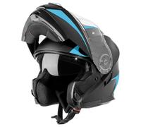 VINZ Busan Casque modulable avec visière Solaire | Homologué ECE 22.06 & Compatible PINLOCK | Casque de Moto intégral | Casque Moto modulable | Tailles XS-XXL - Bleu