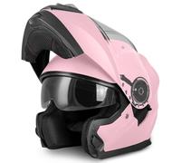 VINZ Santos Casque modulable avec visière Solaire | Homologué ECE 22.06 & Compatible PINLOCK | Casque de Moto intégral | Casque Moto modulable | Tailles XS-XXL - Rose