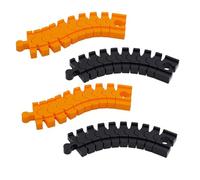 VINZOR 4 Pièces Circuit Train Bois Rail Flexible, 14.2 * 4 * 1.2Cm Courbe Jusqu'À 90° Pour Chemin De Fer En Bois, Compatible Avec Brio, Eichhorn, Ikea Lillabo, Connecteur De Rail