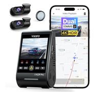 VIOFO A229 Pro 3 Lens 4K + 2K + 1080P, Dual STARVIS 2, HDR avant arrière intérieur Dashcam voiture, contrôle vocal et caméra de voiture Wi-Fi 5 GHz, GPS ultra précis, vision nocturne 2.0, sortie