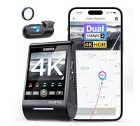 VIOFO A229 Pro Caméra embarquée 4 K + 2 K Dual Starvis 2, HDR avant arrière, commande vocale et Wi-Fi 5 GHz, GPS ultra précis avec filtre CPL, super vision nocturne 2.0, sortie vocale, jusqu'à 512 Go