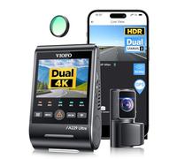 VIOFO A229 Ultra 2CH Dual 4K Dashcam avant arrière, double capteur Starvis 2 capteurs IMX678 et double caméra de voiture 4K HDR, surveillance mobile Wi-Fi 5 GHz et GPS, commande vocale, vision