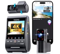 VIOFO A329S 4K 3CH Dashcam Avant+Arrière+Int., Wi-FI 6, Éco, 210° Intérieur