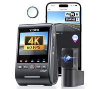 VIOFO A329S Caméra embarquée avant arrière 2 CH 4 K 60 fps 4 K + 2 K Dual Dashcam Auto Mode de stationnement à économie d'énergie mise à niveau Wi-Fi 6 et contrôle par application, double caméra de
