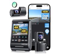 VIOFO Caméra embarquée A229 Ultra 3 lentilles, double 4K + 1080p avant arrière intérieur, 210° Fisheye intérieur, triple Starvis 2 capteurs & Dual 4K HDR, Wi-Fi et GPS, commande vocale, vision